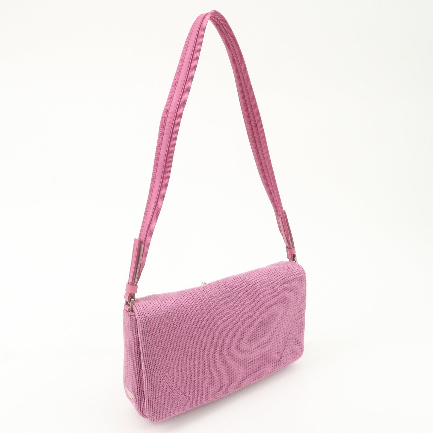 PRADA Wool Leather Shoulder Bag Lavender d