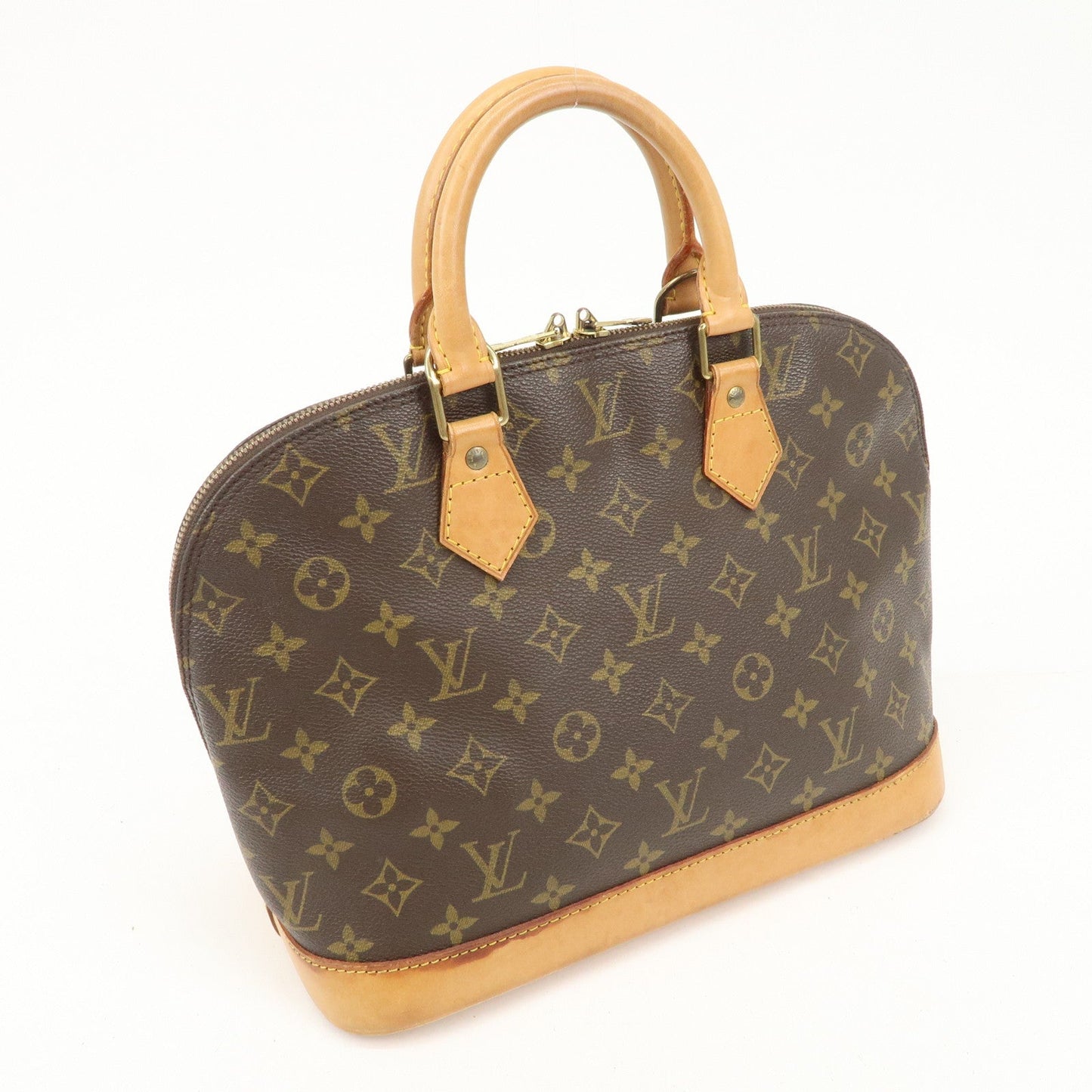Louis Vuitton Monogram Alma Hand Bag Brown Gold Hardware M511300 d