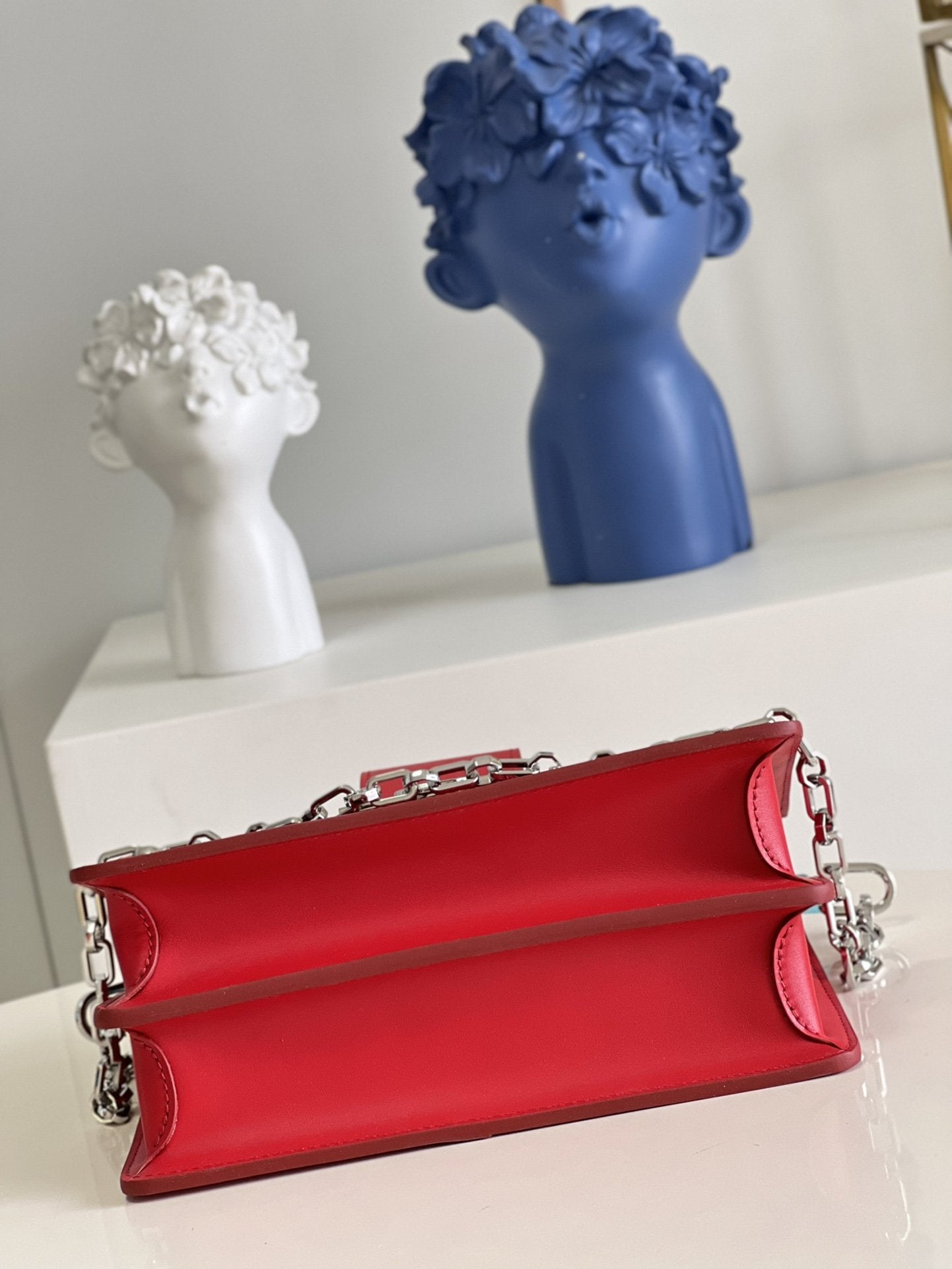 Top Quality Mini Dauphine Bags By Nicolas Ghesquière With Monogram Lace Red For Women 20cm Top Quality M20359