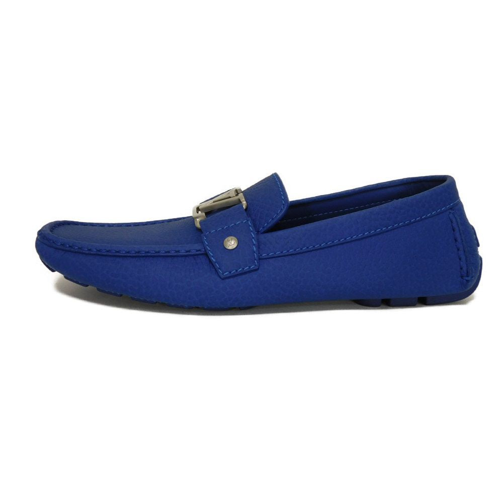 LOUIS VUITTON loafers 1A0RSC Taurillon Clemence leather (embossed) cobalt LV logo Monte Carlo Line 8 1/2