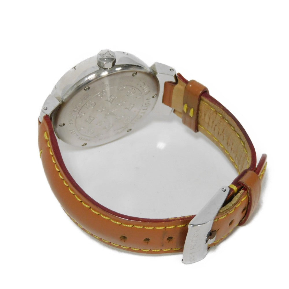LOUIS VUITTON Watches Quartz Q13114 Stainless steel, leather Brown Tambour Brown dial Women