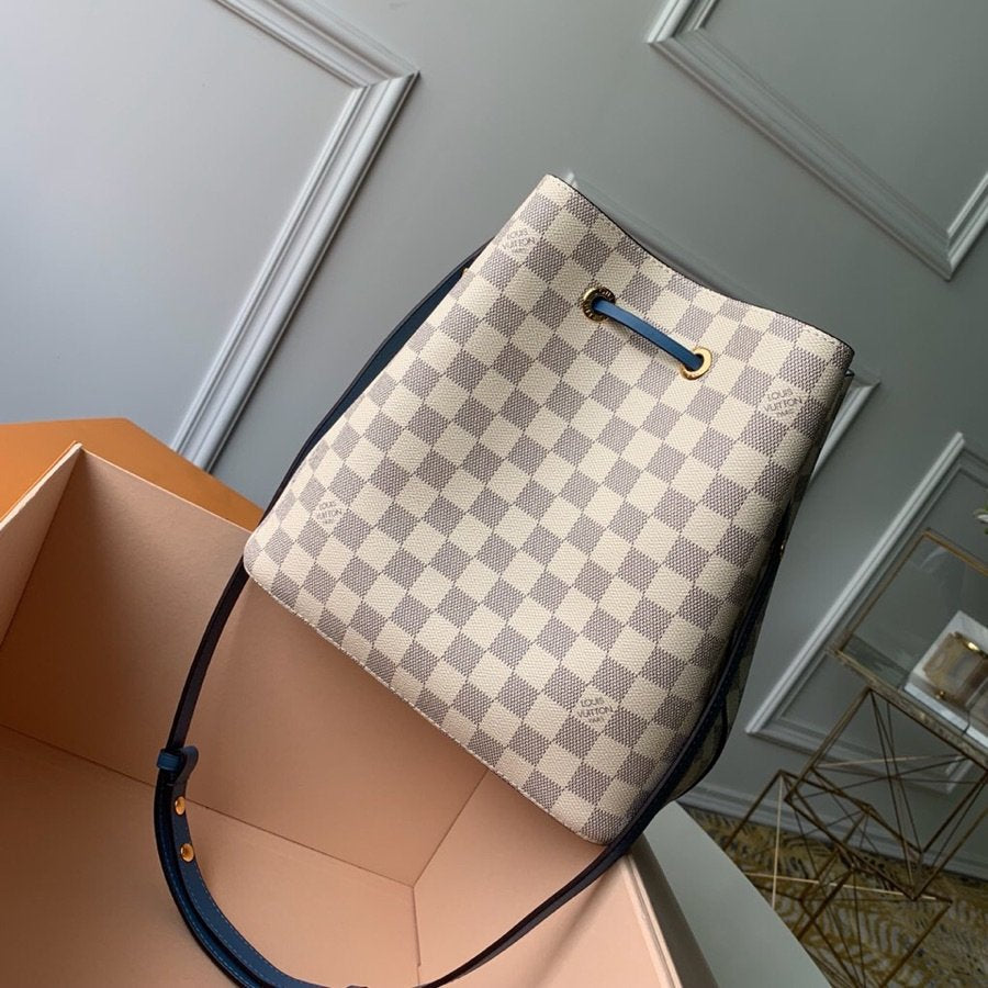 Top Quality NeoNoe MM Bucket Bag Damier Azur Canvas Bleuet Blue For Women, Shoulder And Crossbody Bags 10.2in/26cm Top Quality N40153