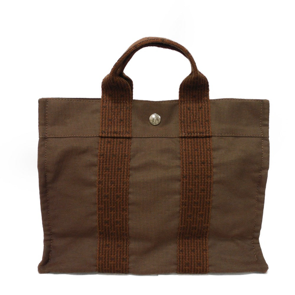 HERMES Tote Bag Nylon canvas (polyamide x polyester) Brown Serie button Her Line PM Tote mens(Unisex) d