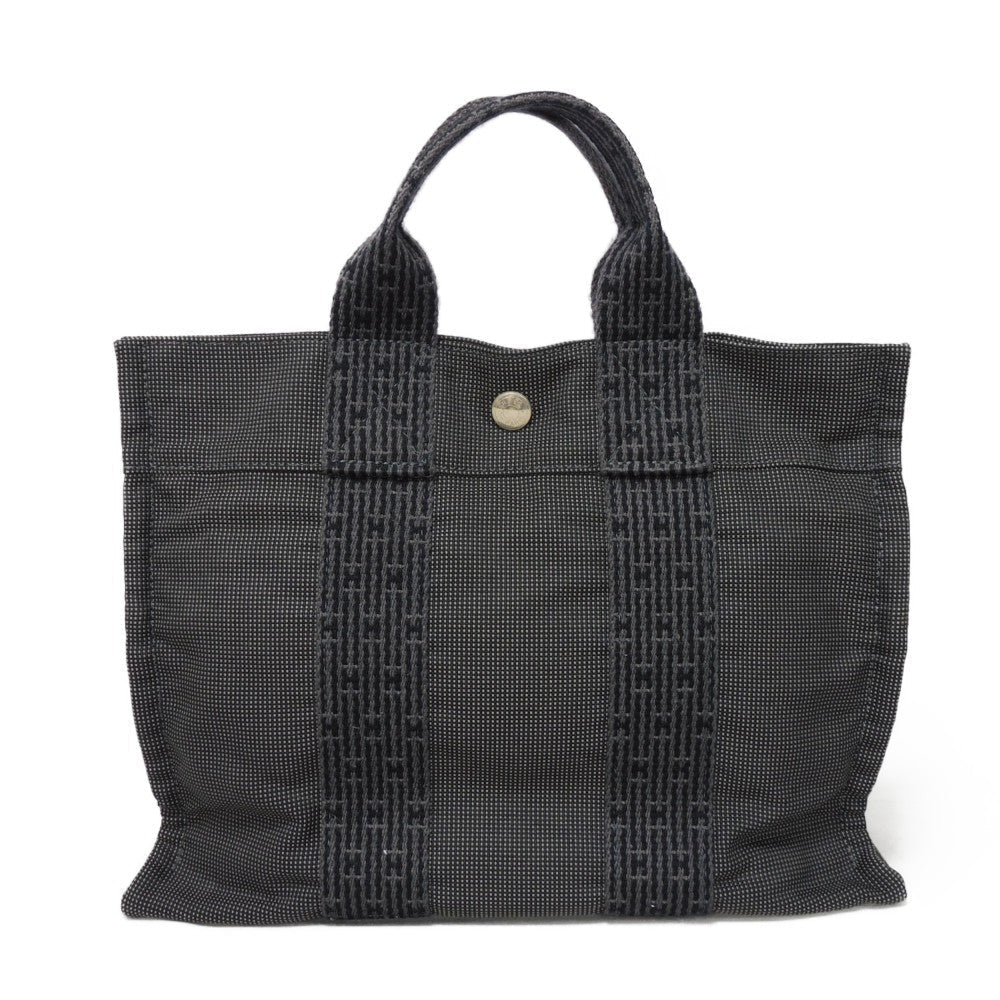 HERMES Tote Bag Nylon canvas (polyamide x polyester) Dark gray Serie button Her Line PM Tote mens(Unisex) d