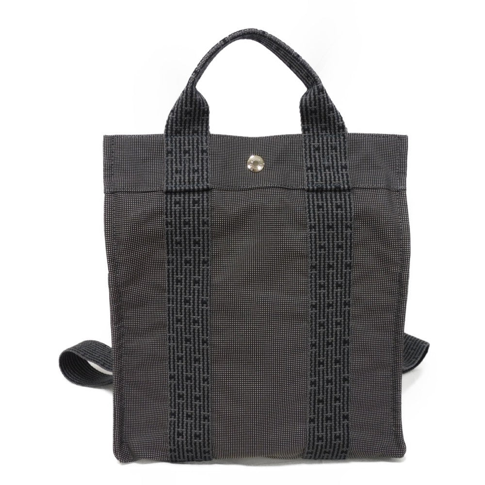 HERMES Backpack Nylon canvas (polyamide x polyester) Dark gray Serie button Her Line Sac Ad PM Women(Unisex) d
