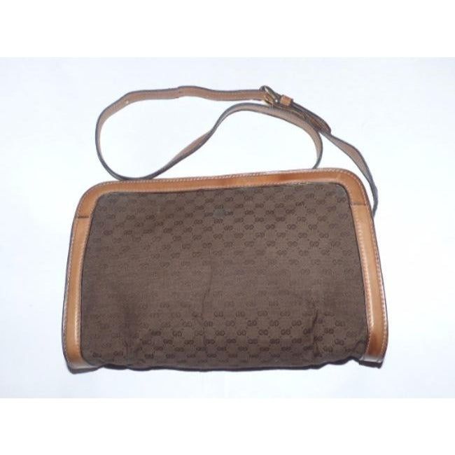Gucci Camel Leather Brown Small G Logo Print Cross Body
