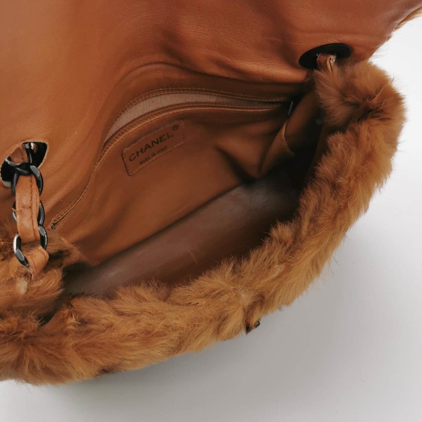 Chanel 2002 Brown Lapan Rabbit Fur Flap Bag