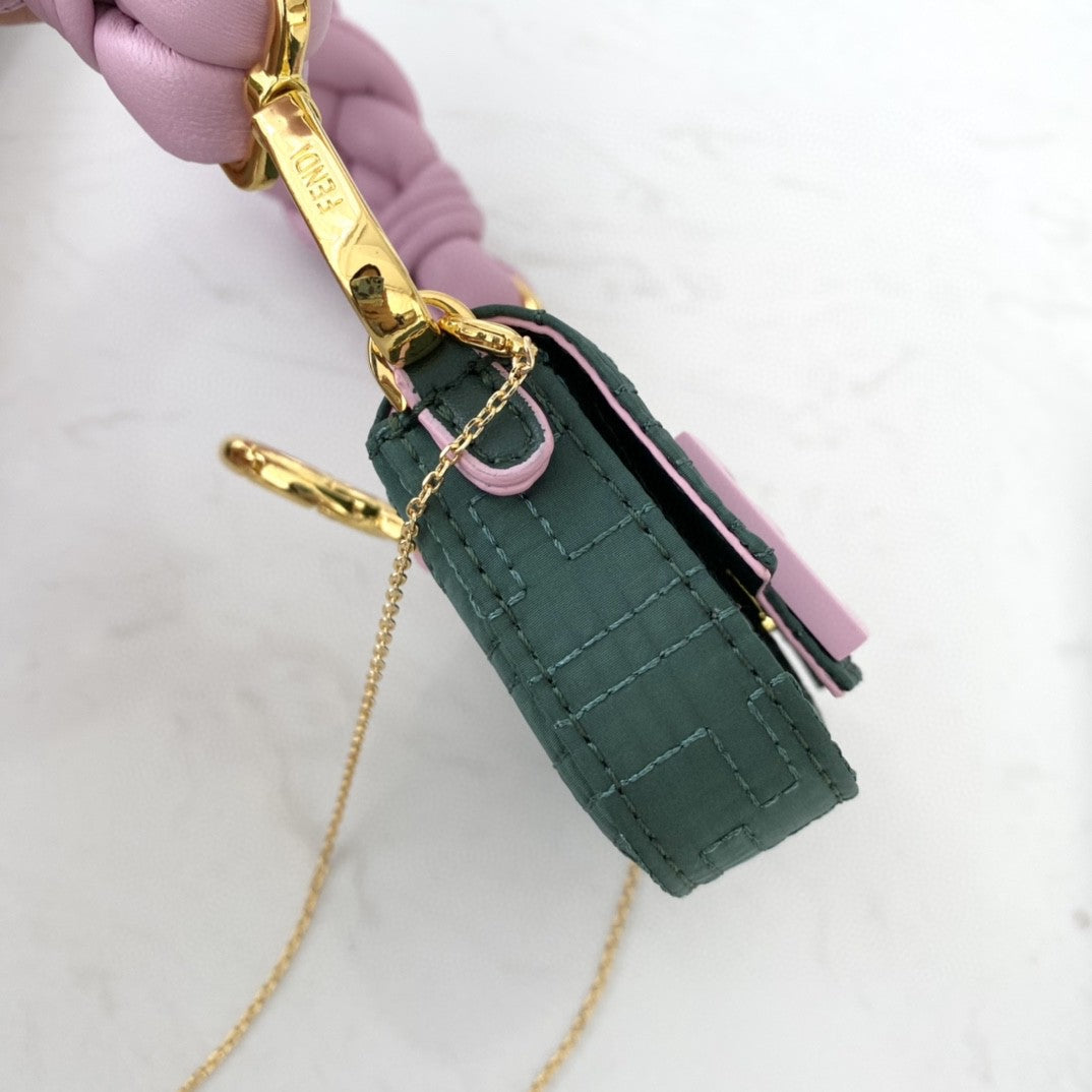 Top QualityTop Quality Nano Baguette Maxi Handle Pink and Green Bag For Woman 6.5cm/2.5in