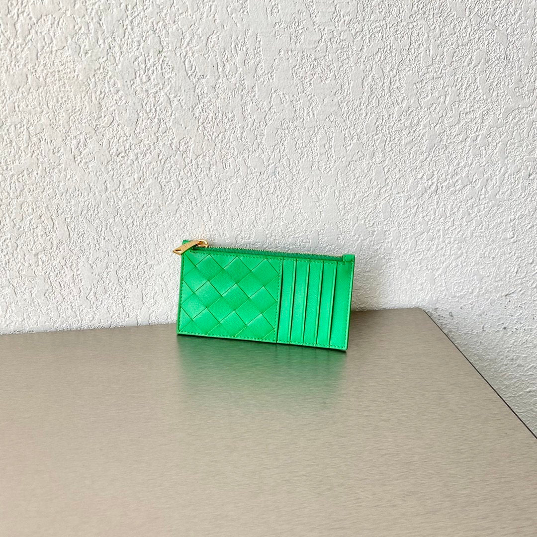Top Quality Zipped Card Case Green, For Women, Women’s Bags 5.5in/14cm 666939VCPP33722