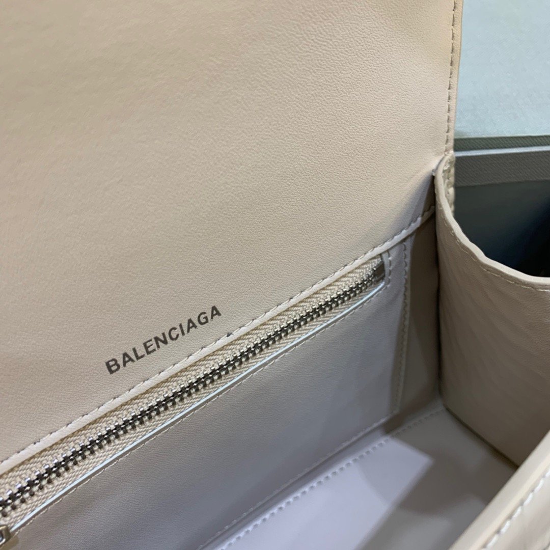 Top Quality Hourglass Small Handbag In Beige, For Women, Bags 9in/23cm