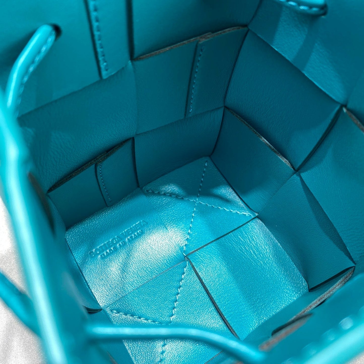Top Quality Mini Cassette Bucket Bag Blue, For Women, Bags 5.5in/14cm