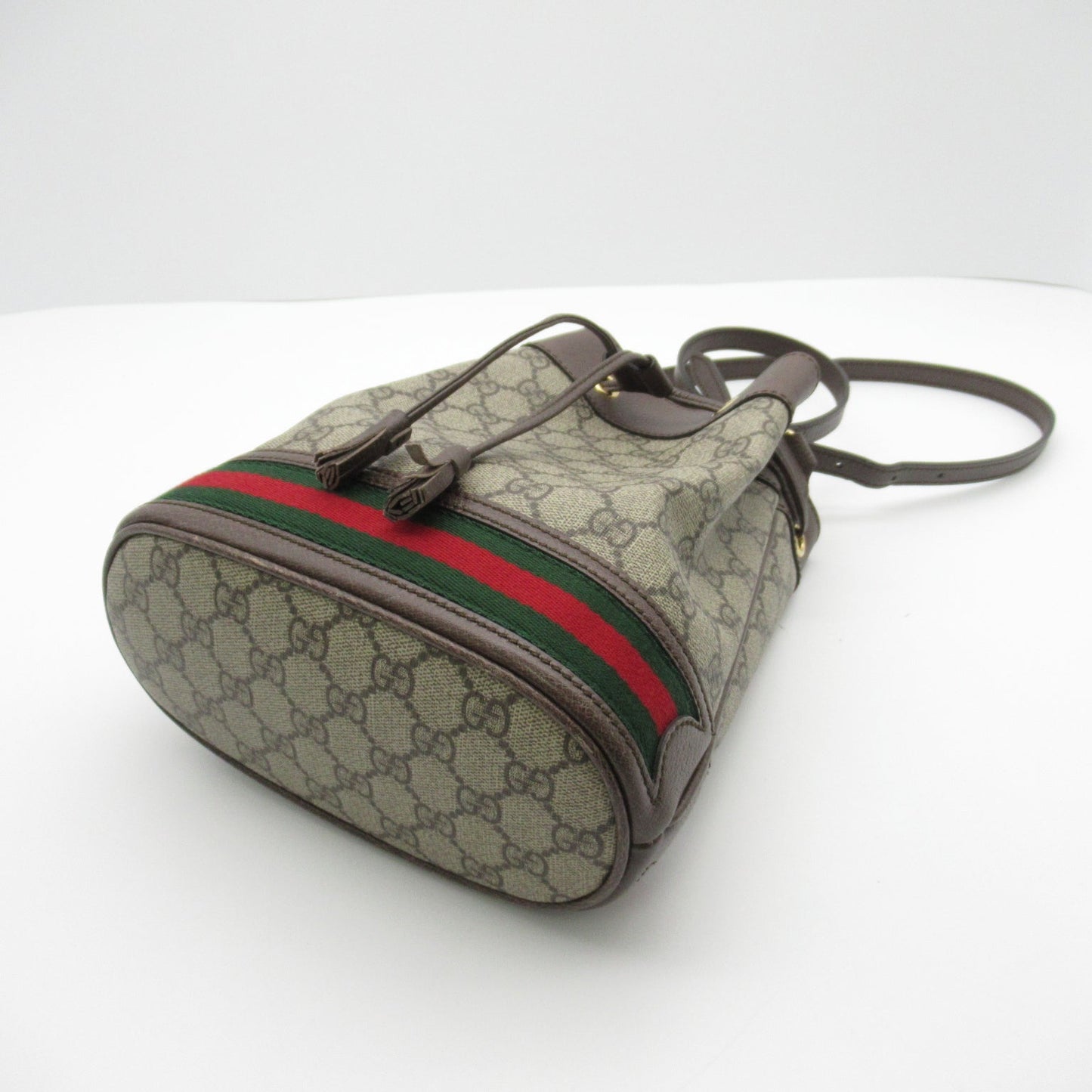 Gucci 2w Shoulder 2w Shoulder Bag PVC Coated Canvas Leather Beige / Brown 550621
