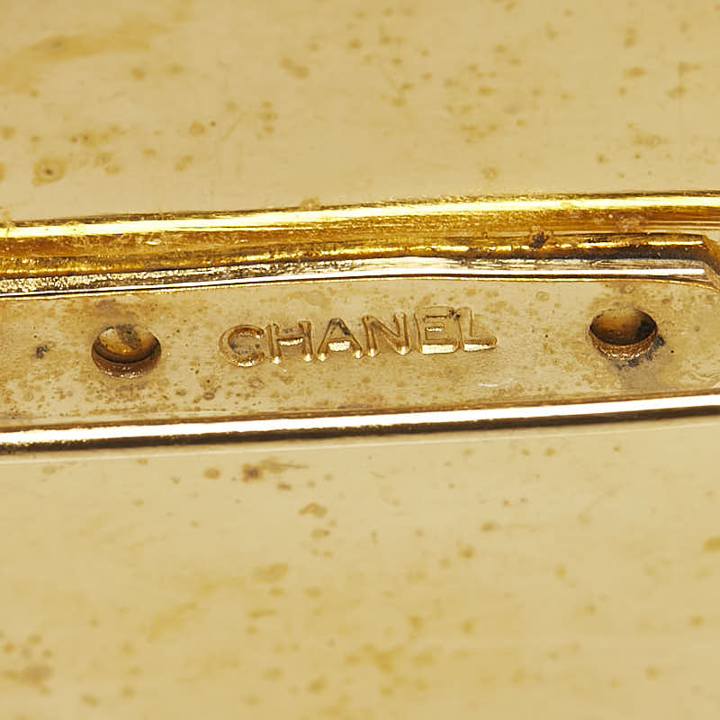 Chanel Gold Plated Logo Brooch