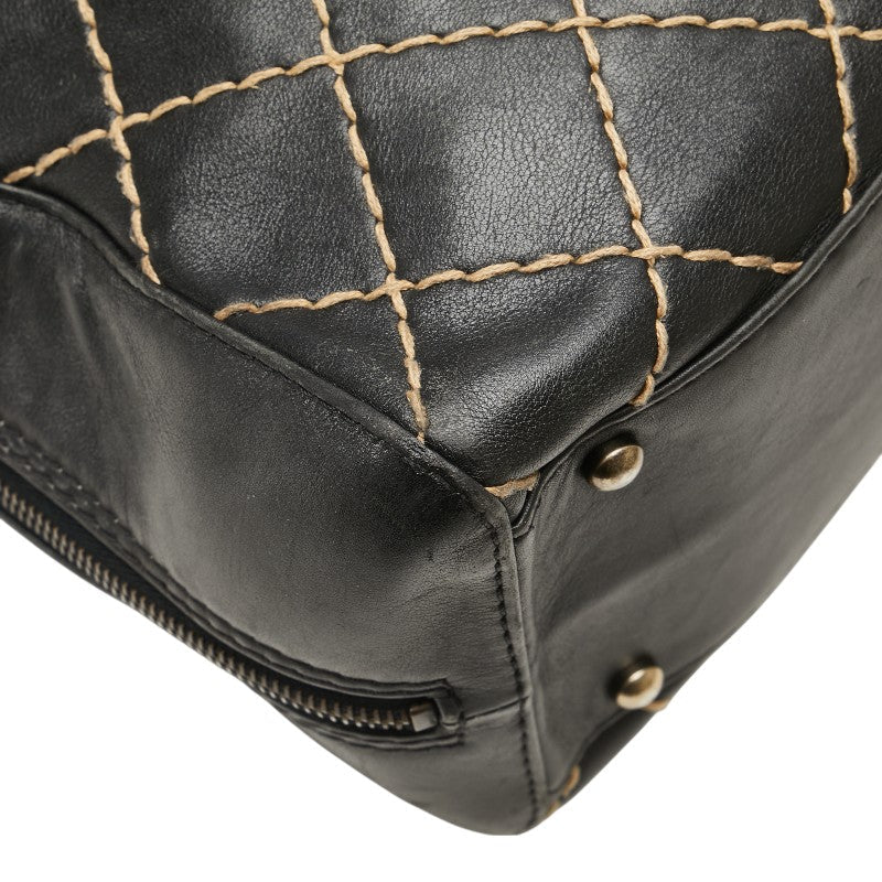 Chanel Coco Mark Wild Stitch Leather Handbag