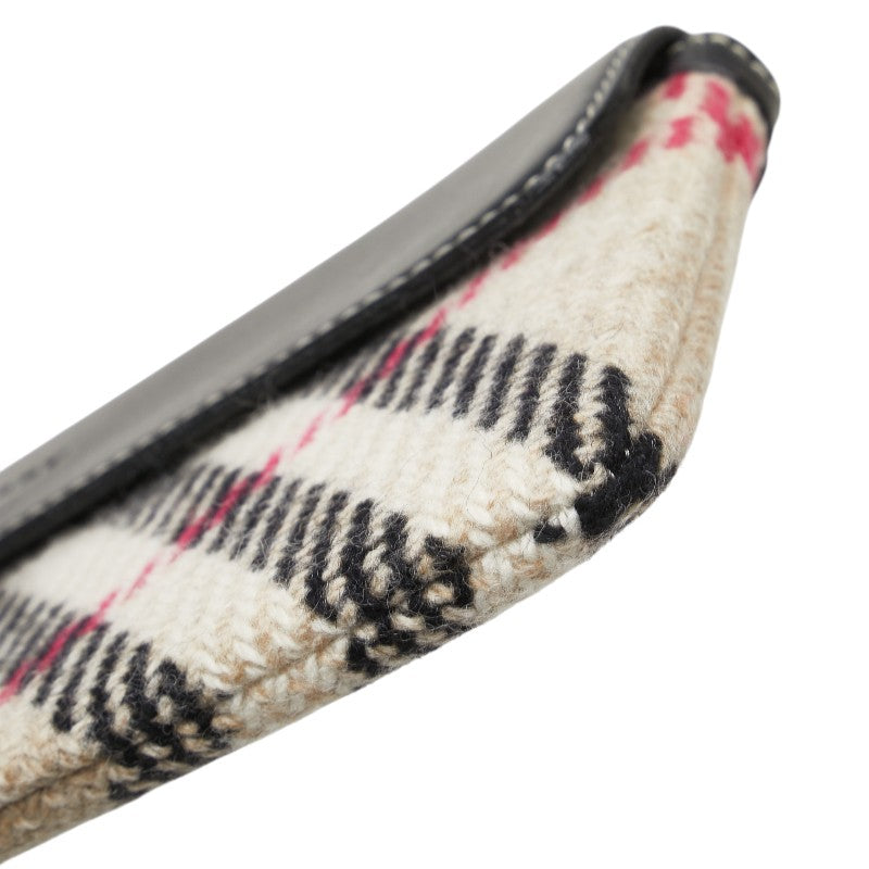 Burberry Nova Check Wool Leather Pouch