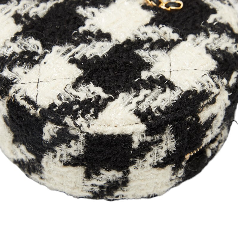 Chanel Coco Mark Tweed Leather Shoulder Bag