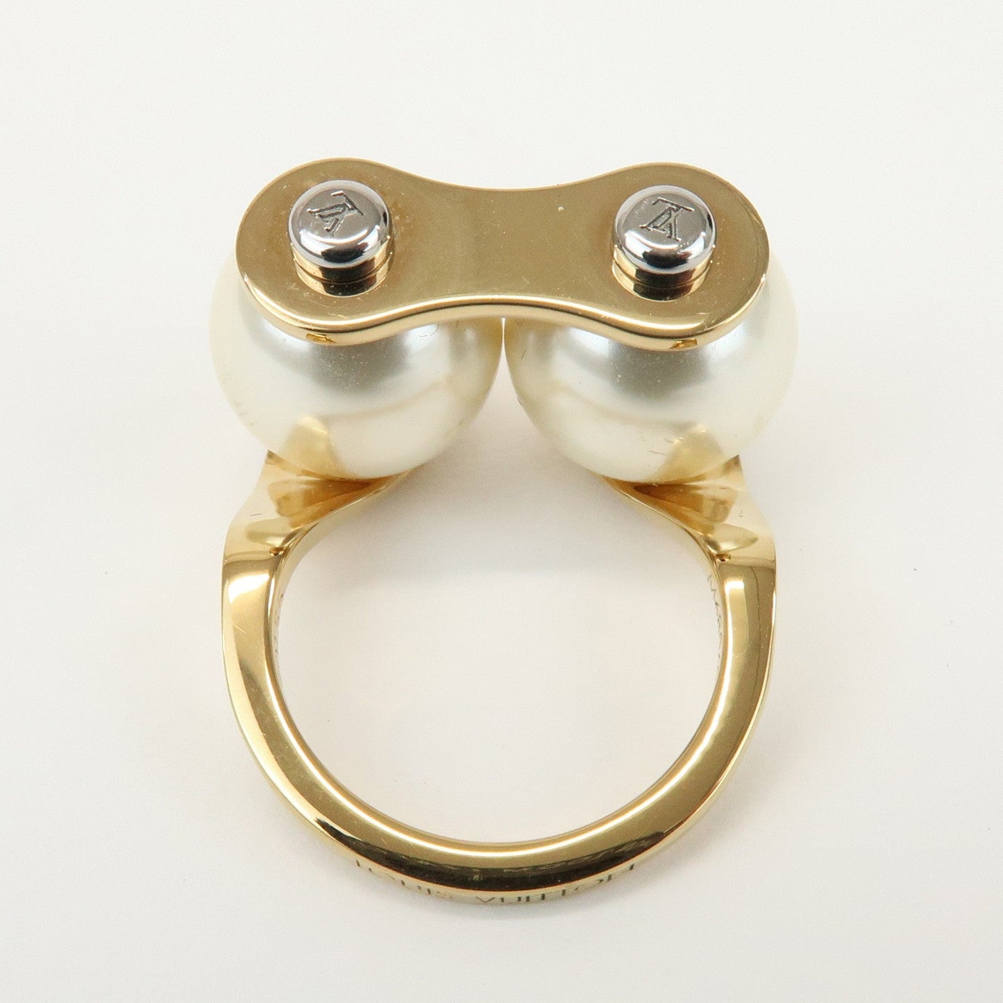 Louis Vuitton Ring LV Speedy Imitation Pearl M Gold M68069