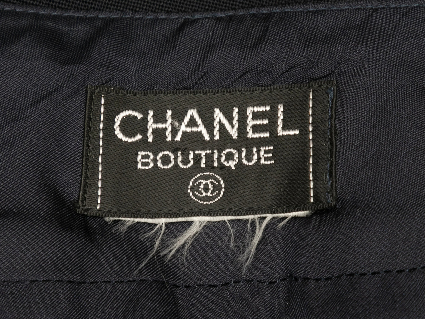 Navy Chanel Boutique Pencil Skirt Size US L