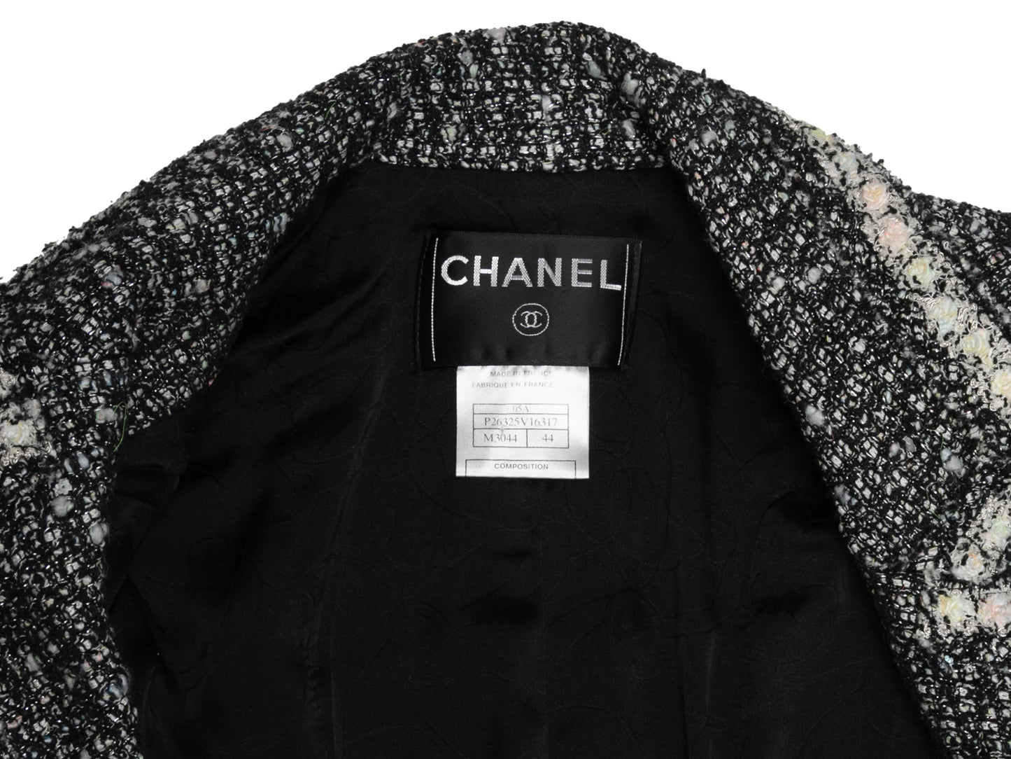 Black & White Chanel Fall/Winter 2005 Tweed Blazer Size FR 44