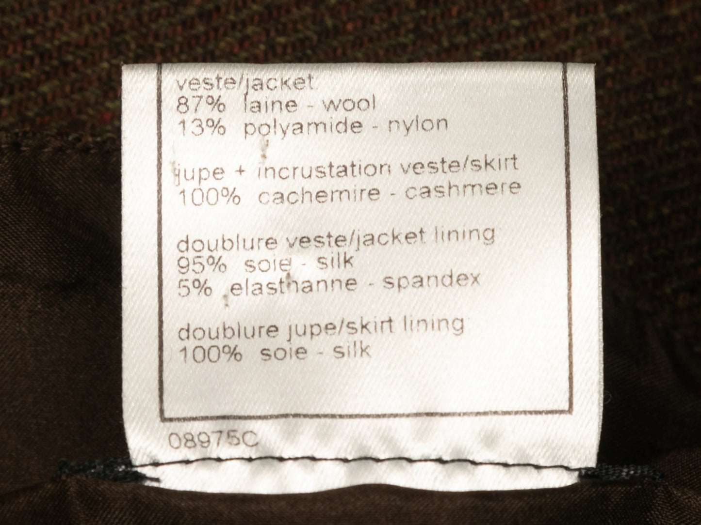Brown Chanel Fall/Winter 1999 Cashmere Skirt Size FR 48