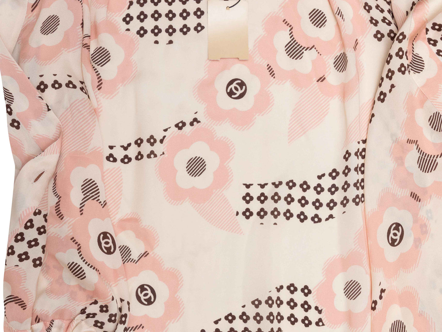 Light Pink & Multicolor Chanel Silk Floral Print Blo Size FR 36