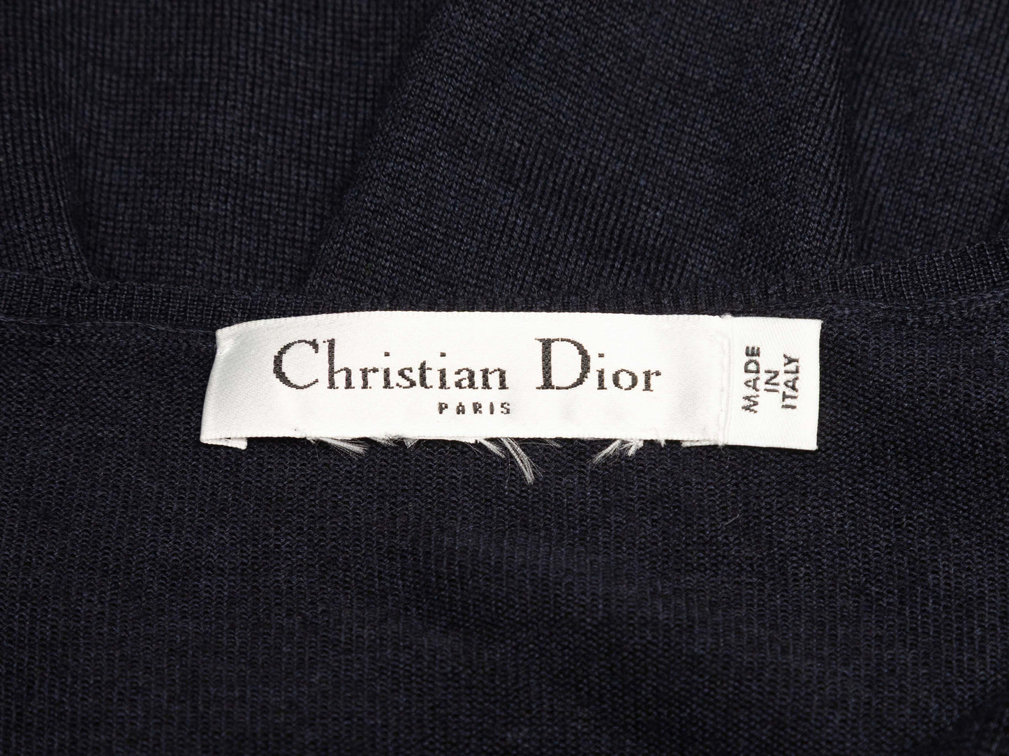 Navy Christian Dior Cashmere Cardigan Size US S