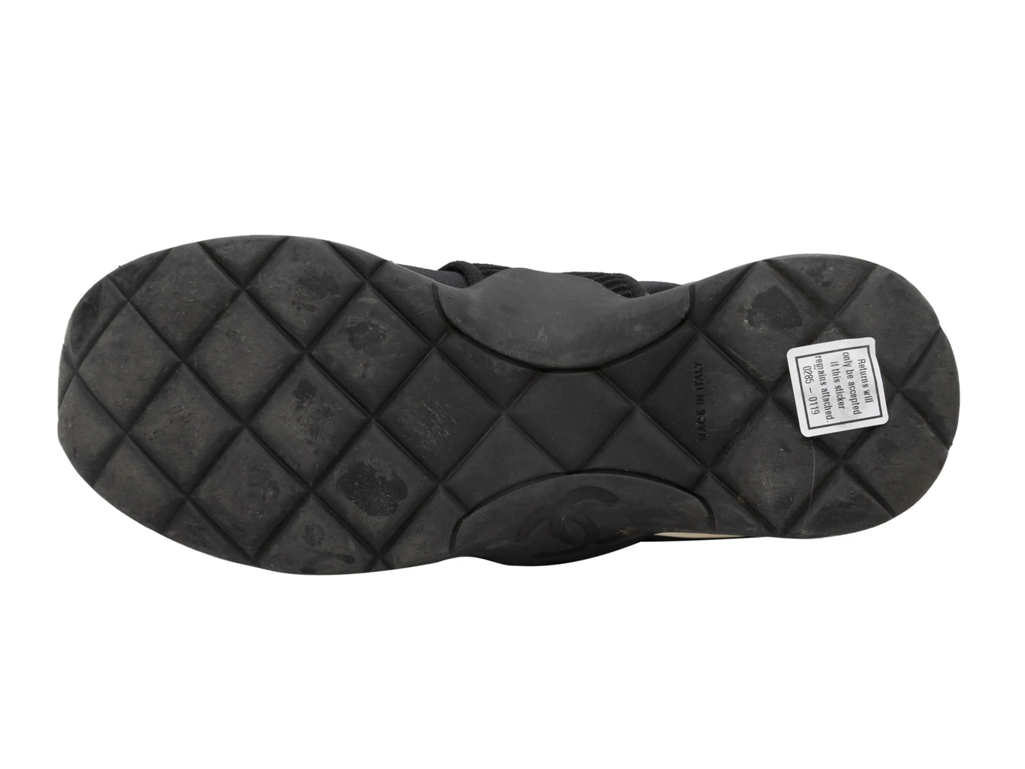 Black & White Chanel High-Top Slip-On Sneakers Size 38.5