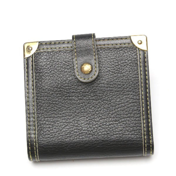LOUIS VUITTON Bifold Wallet M91828 leather black Fastener Coin Pocket Suhari Compact zip mens(Unisex) d