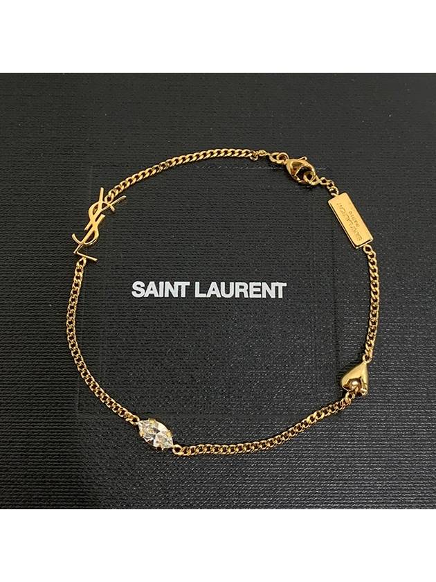 Luxury Saint Laurent Trending 2025 Opyum Heart Chain Bracelet Gold