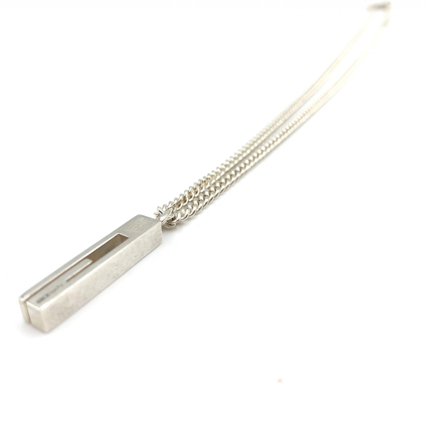 Gucci Sterling Silver G Bar Pendant Women's Necklace ( )