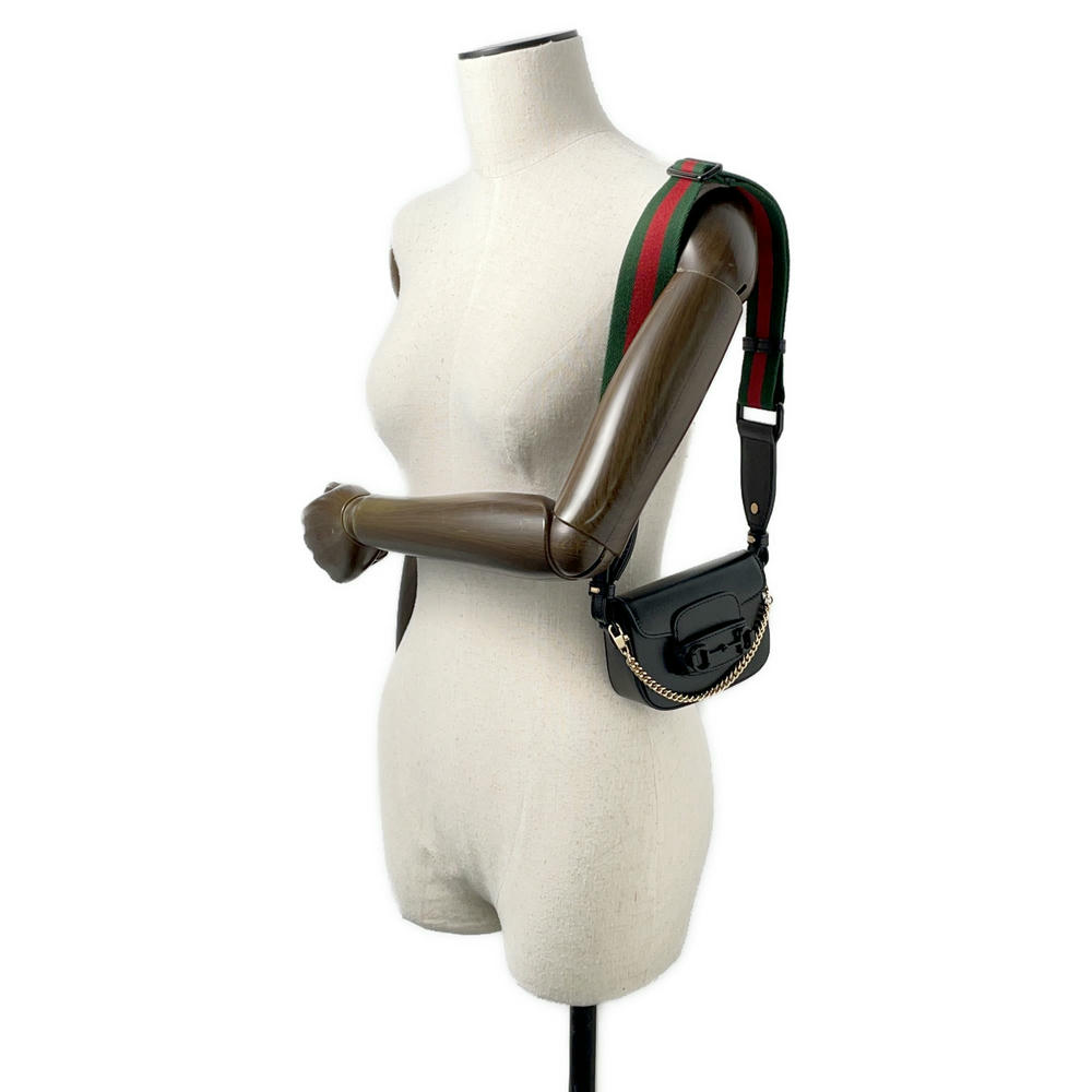 GUCCI ?Horsebit 1955 2WAYShoulder Bag Black726863 Leather