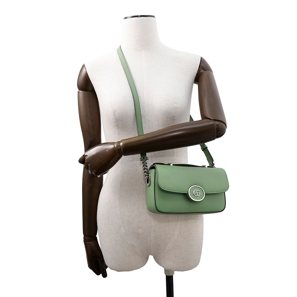 GUCCI ?PETITE GG Green739722 Leather Size Mini