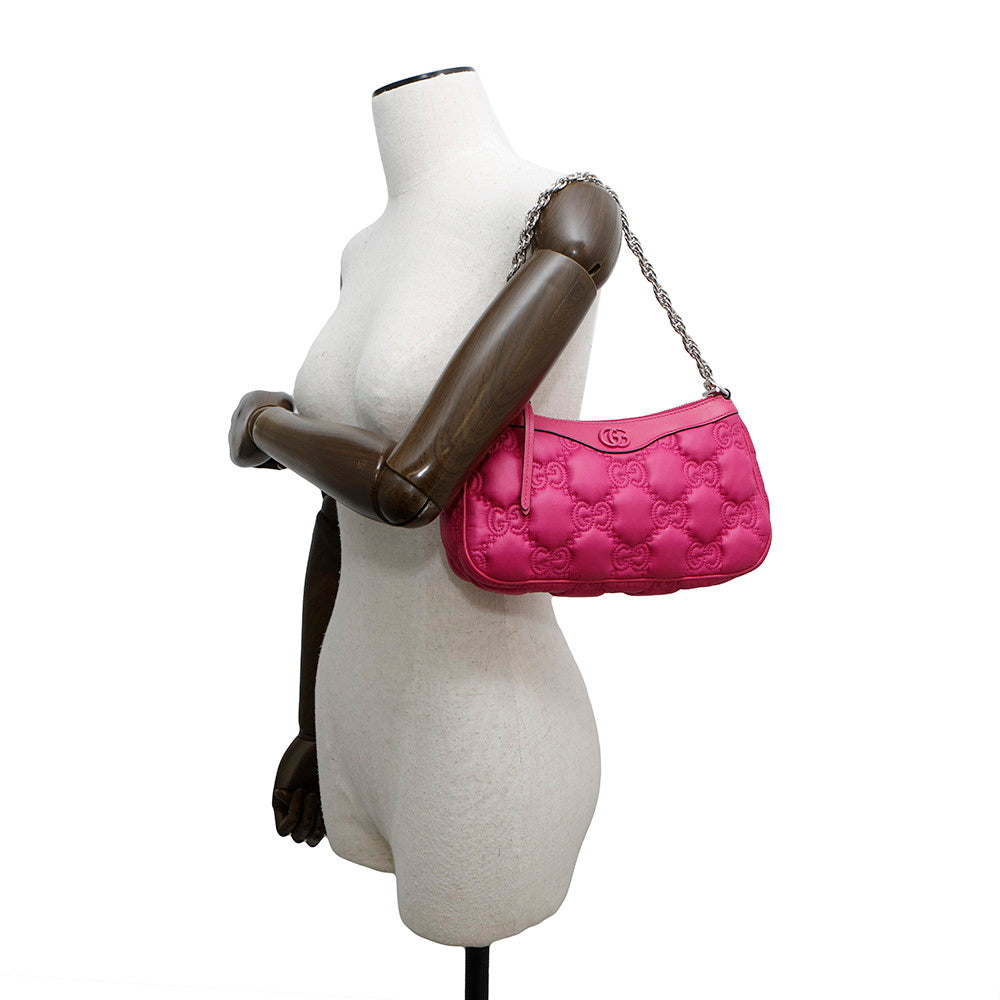 GUCCI ?GGMatelasse 2WAY Shoulder Bag Pink735049 Nylon Leather