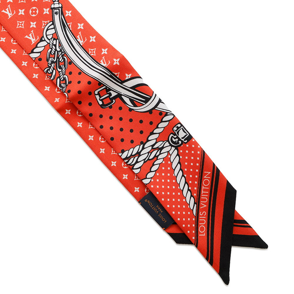 LOUIS VUITTON Scarf Sailor BandeauBB VermillionM79821 Silk 100%