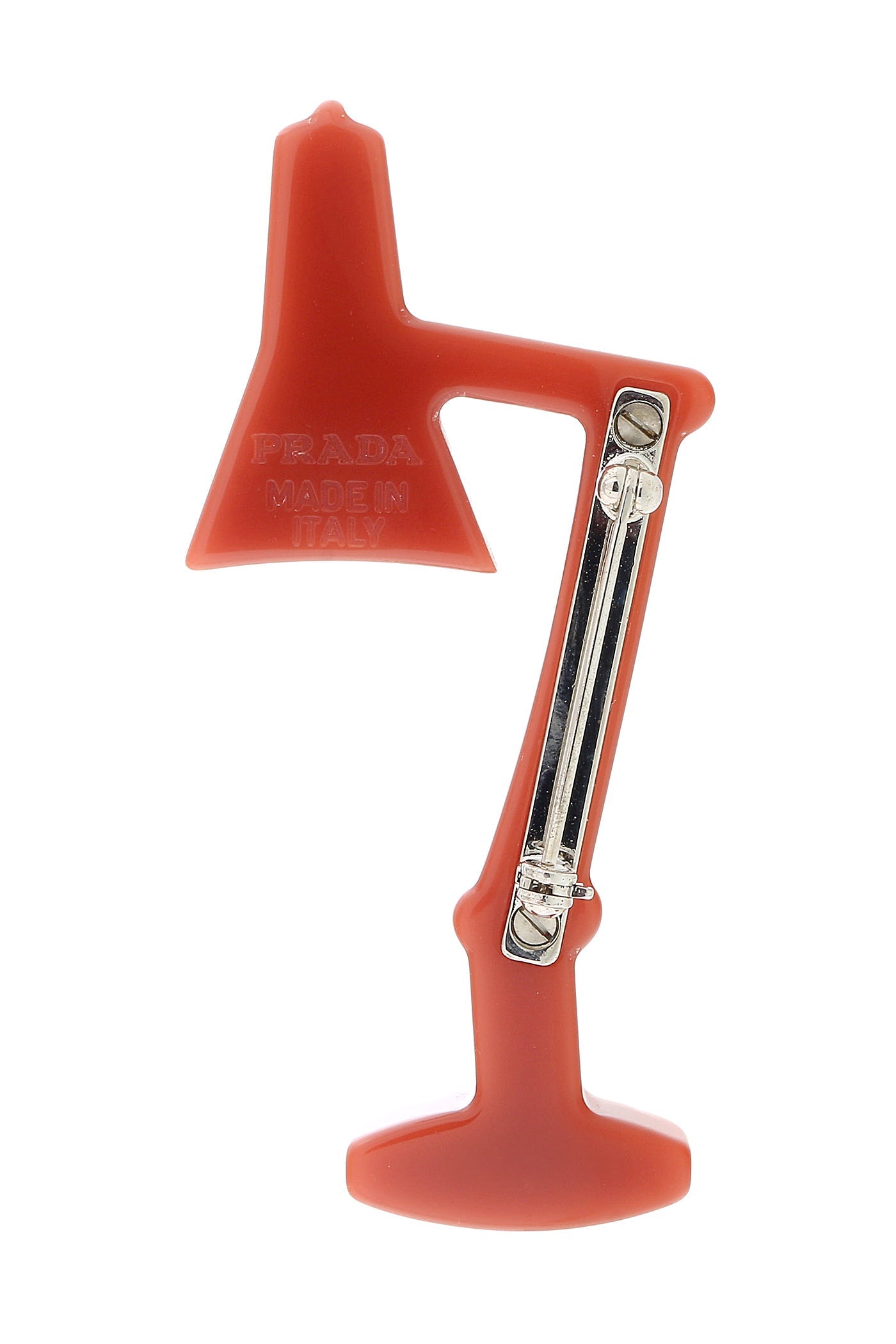 Prada Red Resin Retro Lamp Brooch Pin-one size