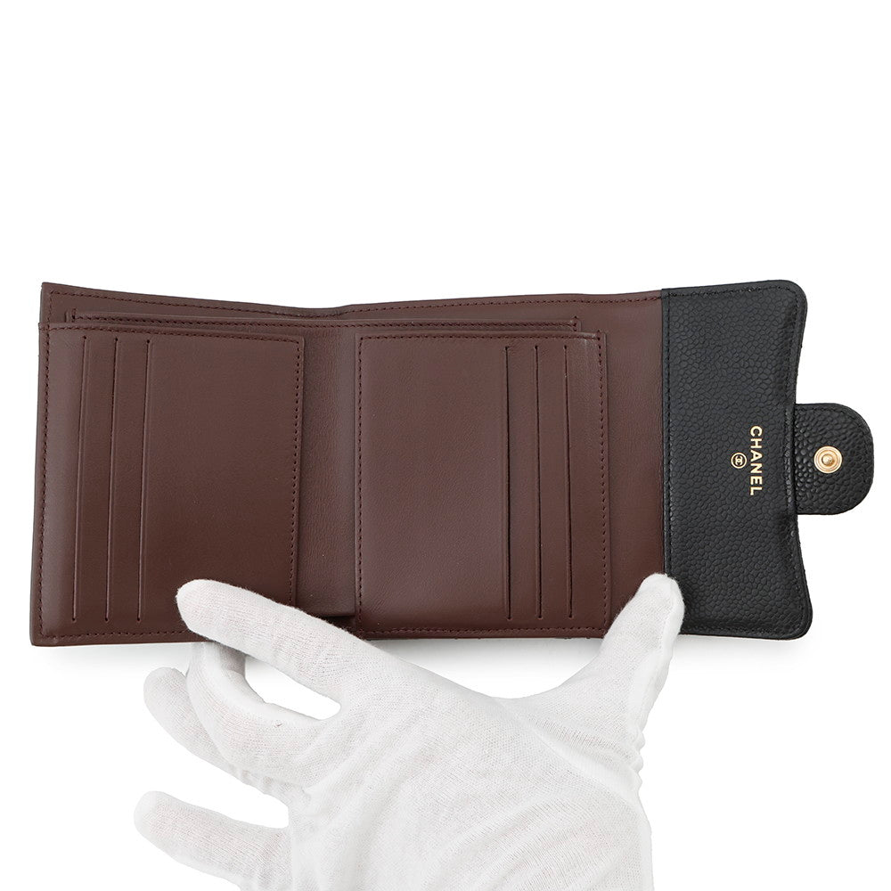 CHANEL ?Matelasse Classic Small Flap Wallet BlackAP0231 Caviar Leather