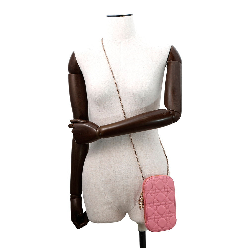 Dior ?Lady Dior Phone Holder PinkS0872ONMJ Lambskin