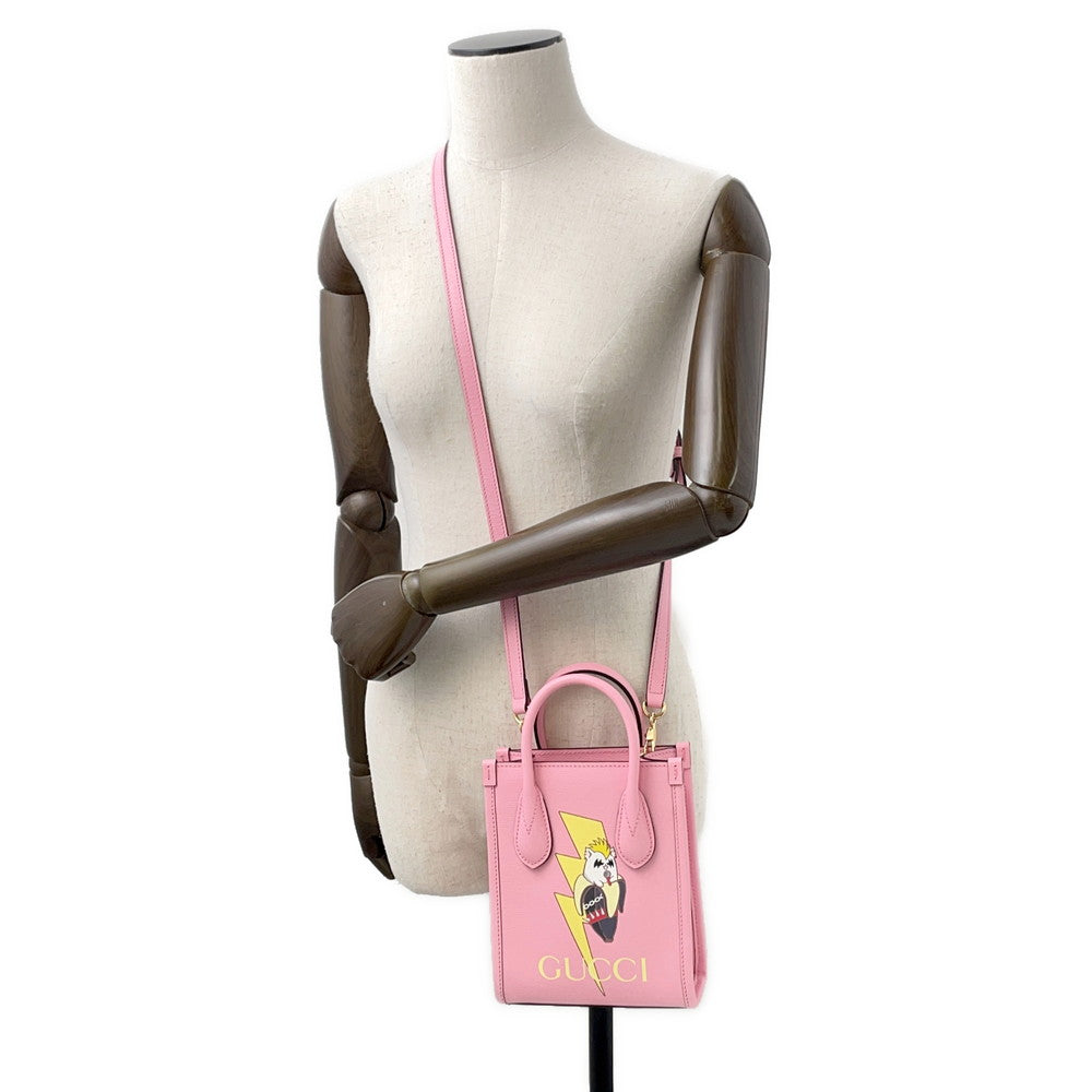 GUCCI ?2WAY Handbag Bananya Pink671623 Leather
