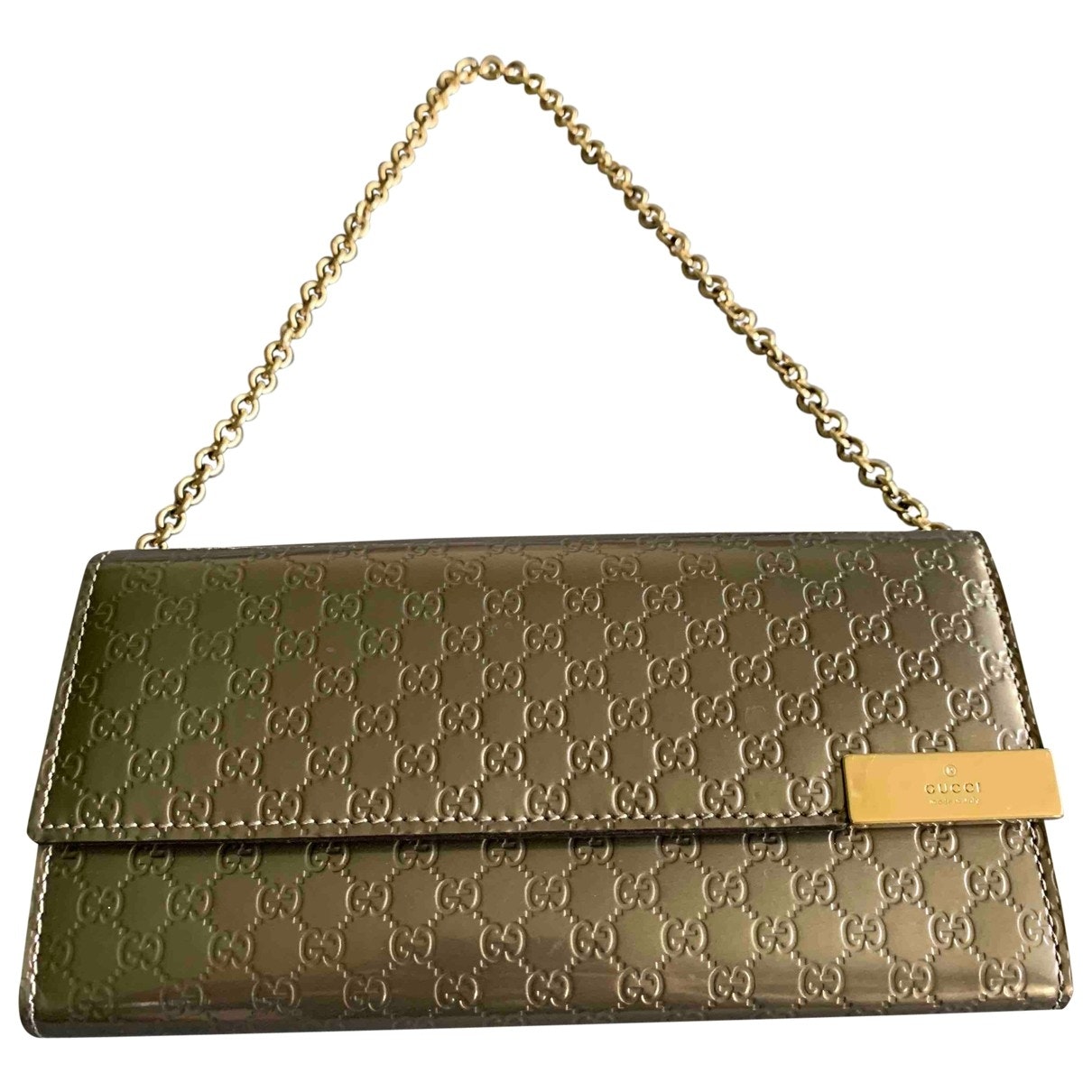 Gucci patent leather clutch bag