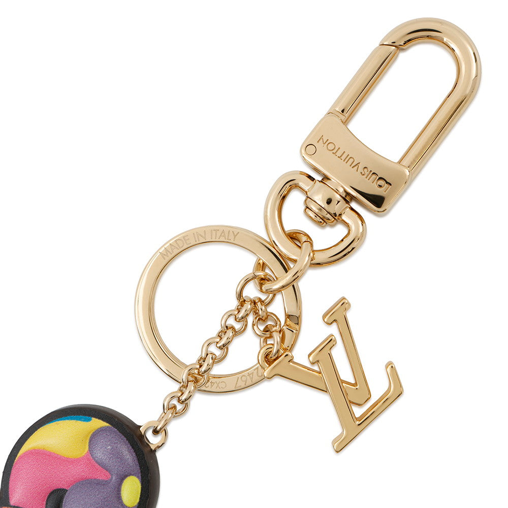 LOUIS VUITTON LV × TM Keychain Super Flat MulticolorM02467 Metal CowhideLeather