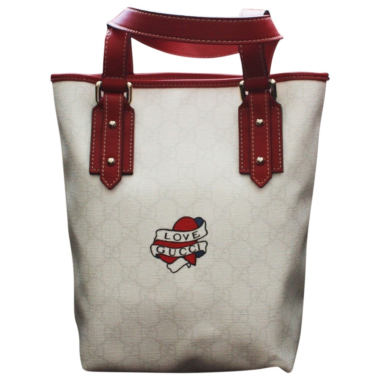 Gucci white leather handbag