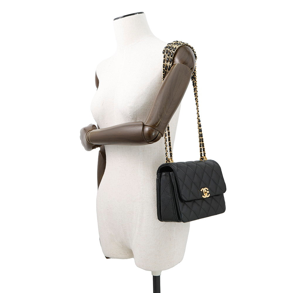 CHANEL Coco First Chainshoulder Bag BlackAS3580 Caviar Leather