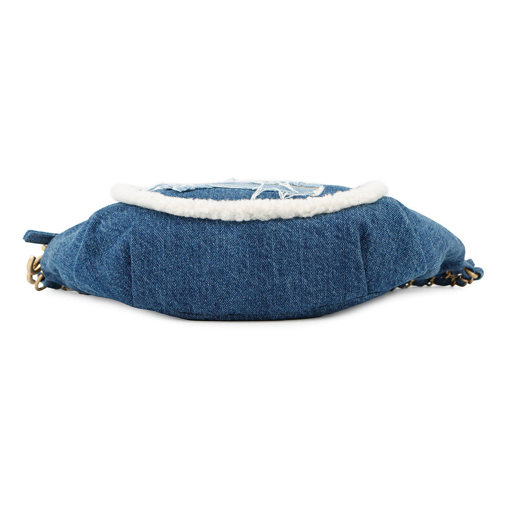 CHANEL CC Logo Waist Bag Blue Denim