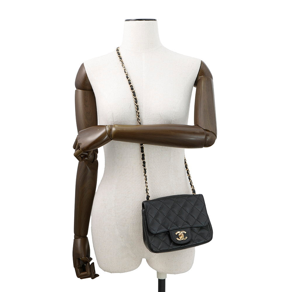 CHANEL Mini Materasse Chain Shoulder BlackA35200 Caviar Leather