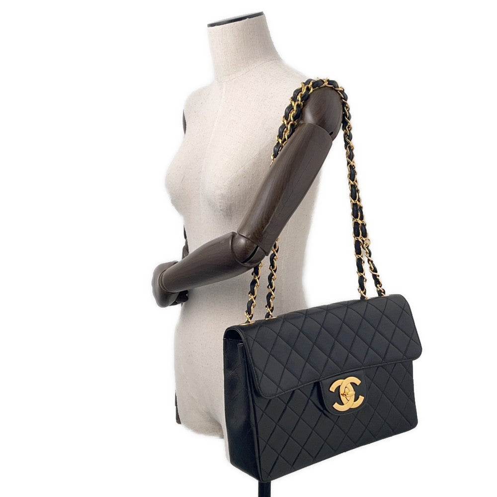 CHANEL Jumbo Matelasse ChainShoulder BlackA04412 Lambskin