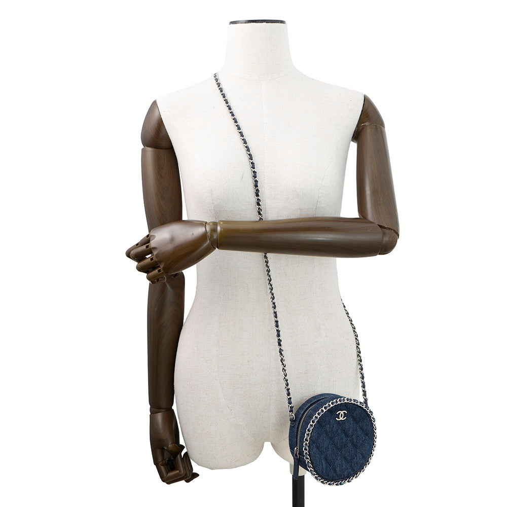 CHANEL Matelasse ChainShoulder Bag NavyAP0739 Denim