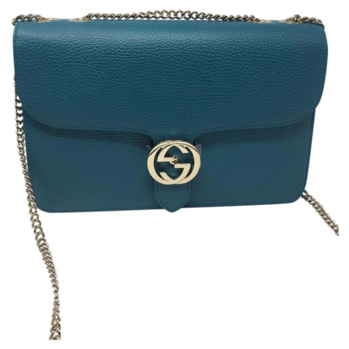 Gucci interlocking blue leather handbag