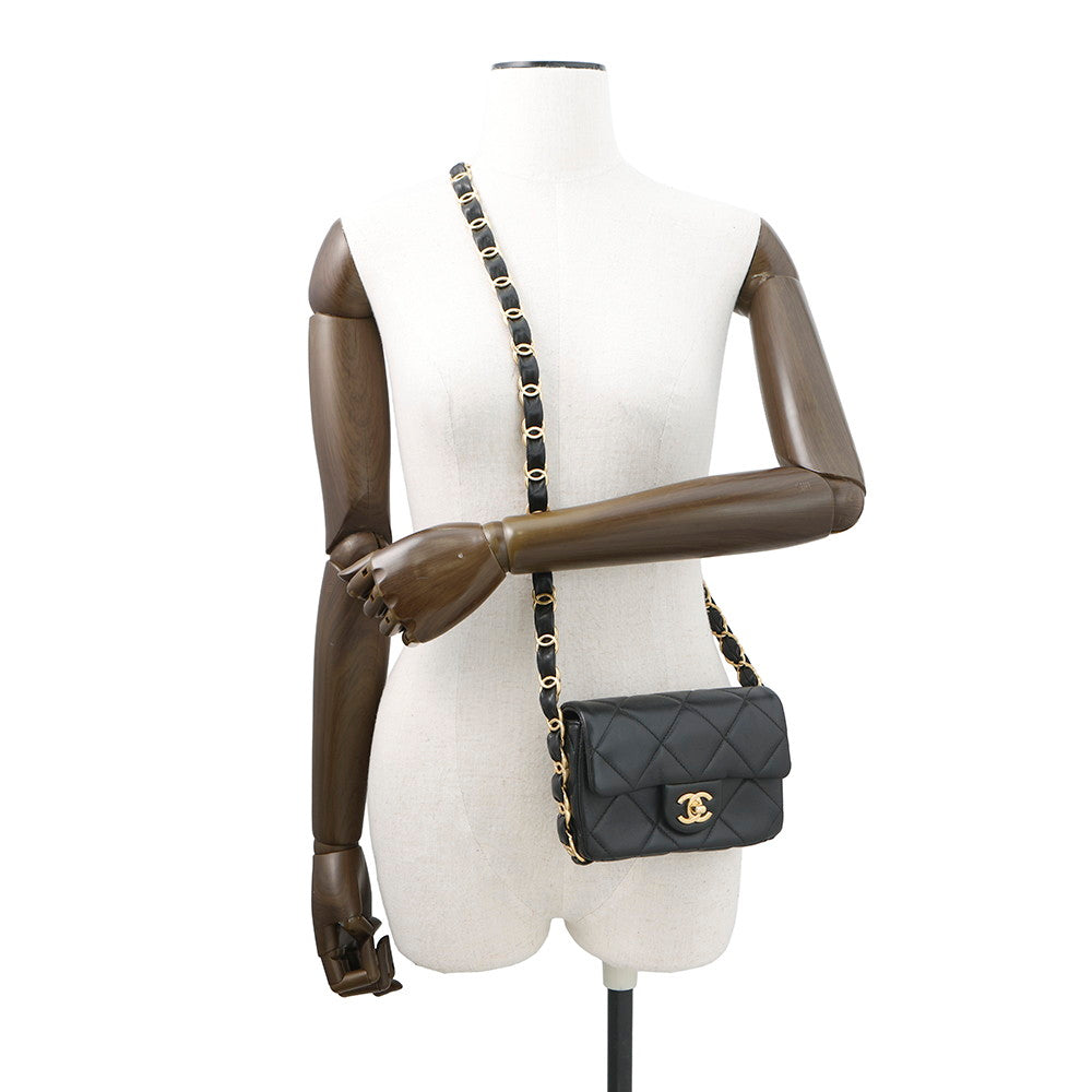CHANEL Matelasse Small Flap Chainshoulder Bag BlackAS5174 Lambskin