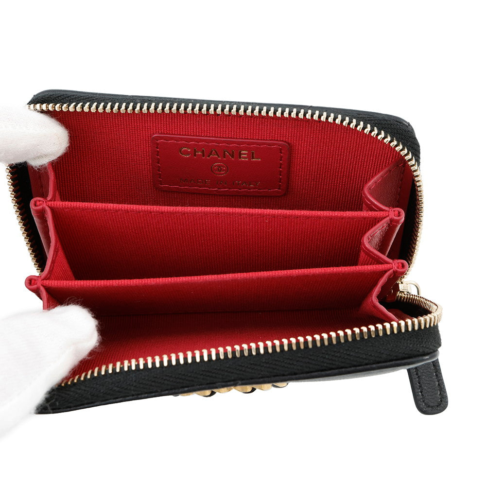 CHANEL CHANEL19/Disneuf coin purse BlackAP0949 Lambskin