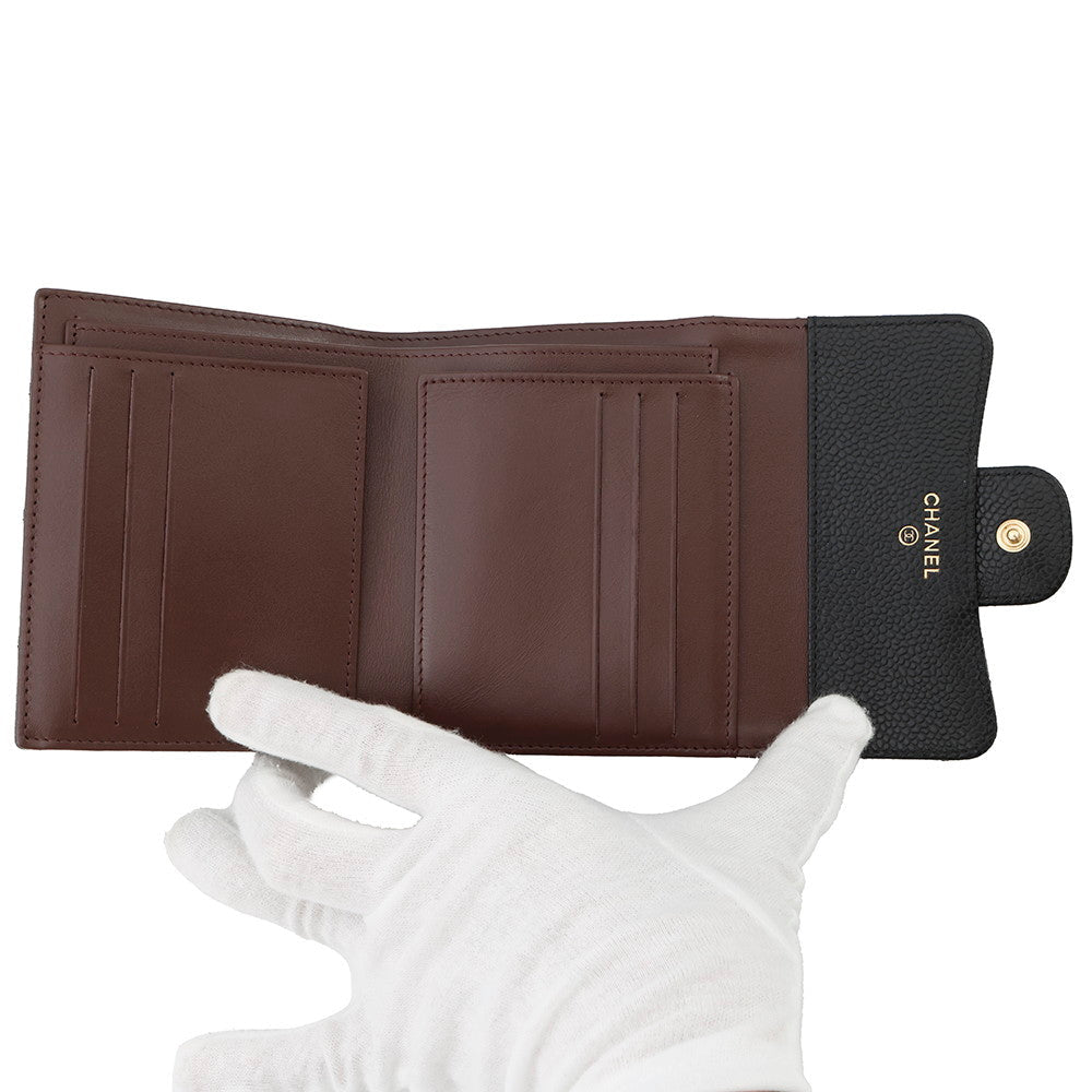 CHANEL Matelasse Classic Small Flap Wallet BlackAP0231 Caviar Leather
